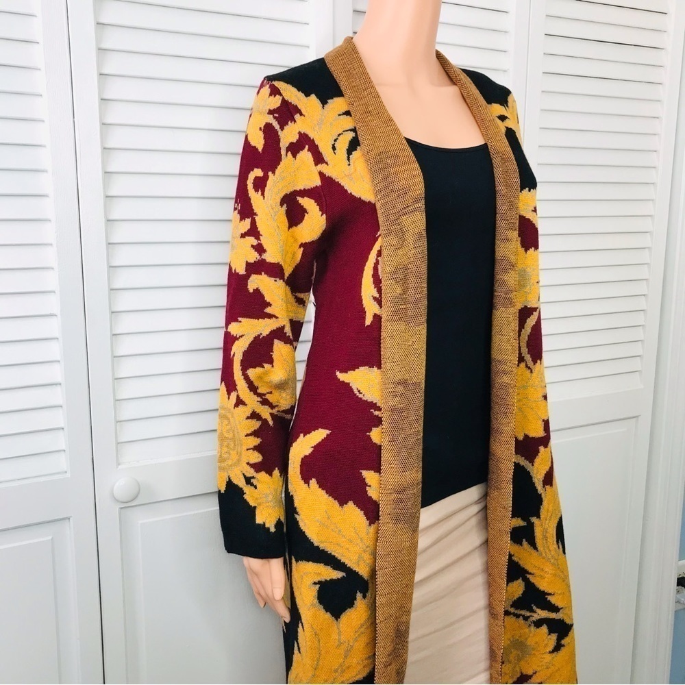 New VERTIGO Black Open Front Long Cardigan Sweater Size Medium - Picture 5 of 11